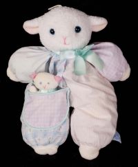 Eden Floppy Lamb Sheep with Baby Lamb Lovey Baby Plush